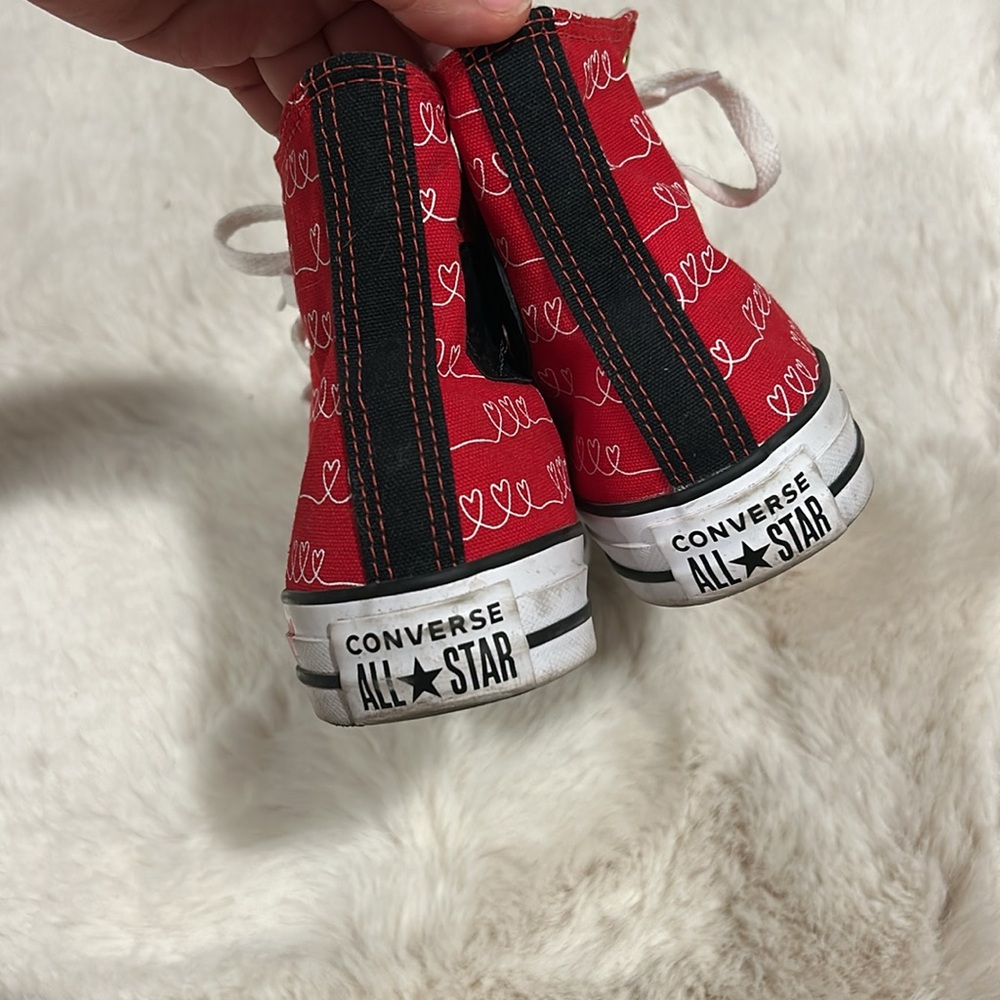 Red High Top Converse - Picture 2 of 7